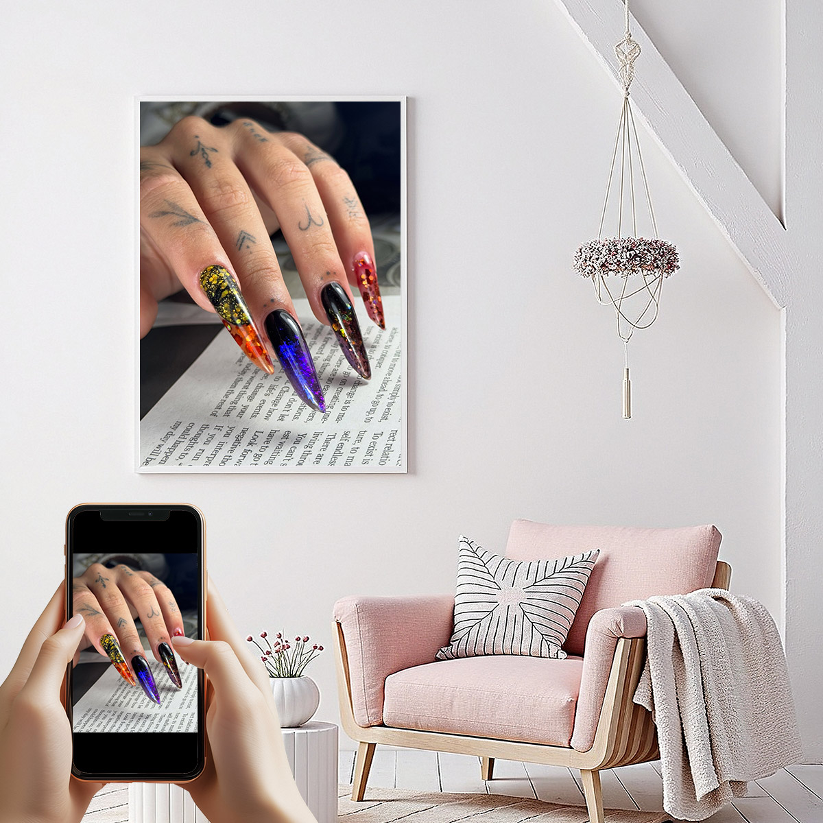 Nail Art Foto - Foto personalizada 1 Uds lienzo de