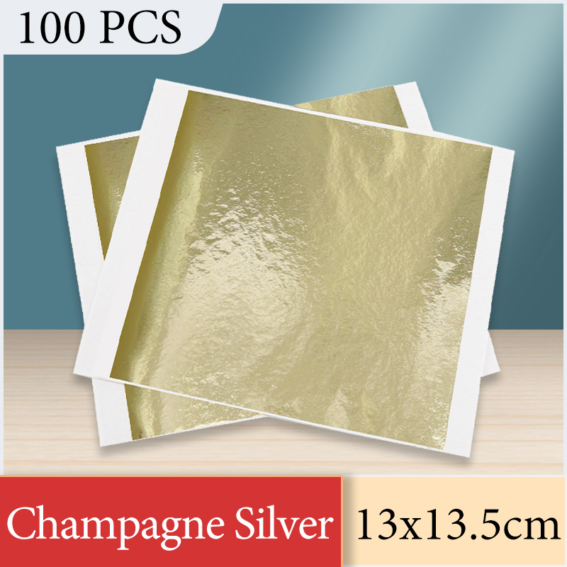 Nail Art Gold - 13x13,5 cm papel de aluminio plateado