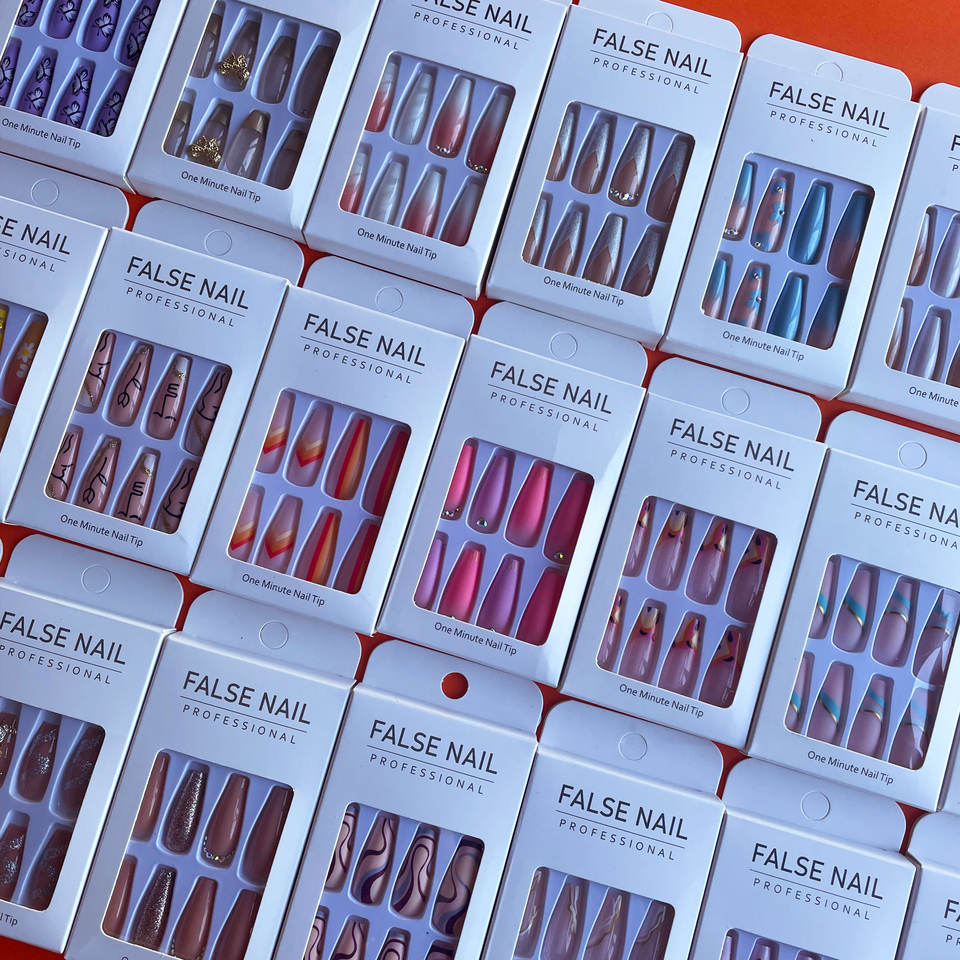 Nail Art Xl - Uñas postizas de acrílico francés para