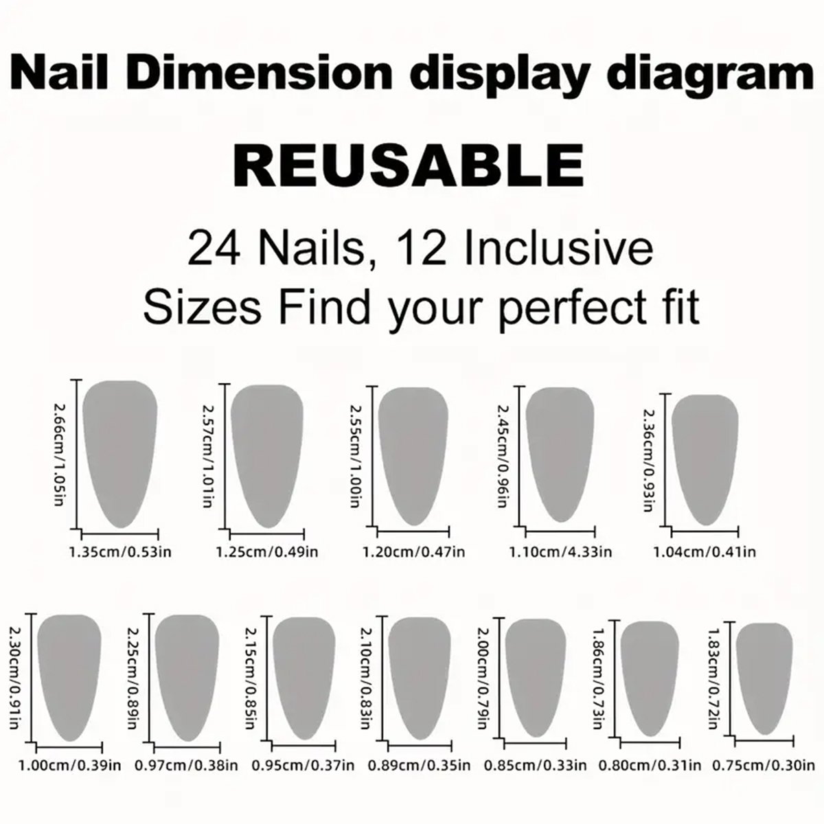 24 Uñas Postizas Almendradas,  - Nail Art Gold reseña y precio