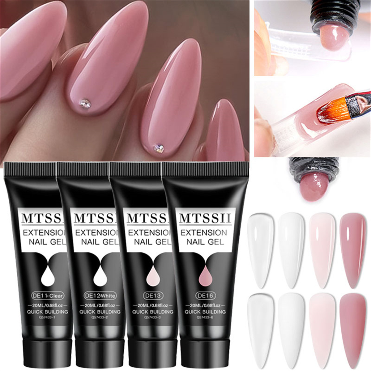 Juego de 4/6/8 Gel de Extensió - Polygel Nail Kit reseña y precio