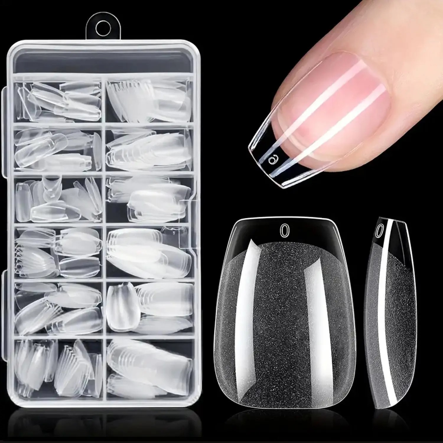 120 Uñas Postizas Tipo Ataúd,  - Nail Art Xl reseña y precio