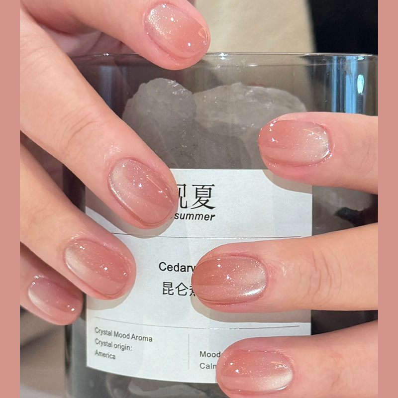 24 Uñas Postizas Cortas Cuadra - Nail Art Ombre Glitter reseña y precio