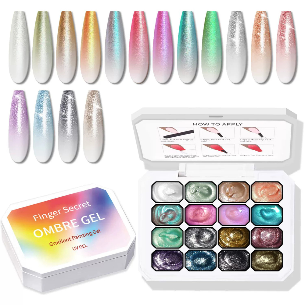 Paleta de Gel Sólido Ombre de  - Nail Art Ombre Glitter reseña y precio