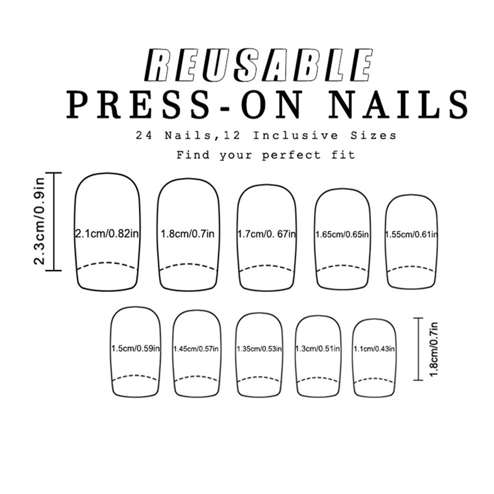 24 piezas/juego de uñas postiz - Nail Art Y2K reseña y precio