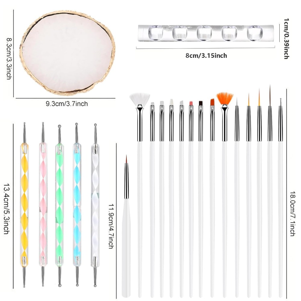 Juego de 22 piezas de pinceles - Nail Art One Piece reseña y precio